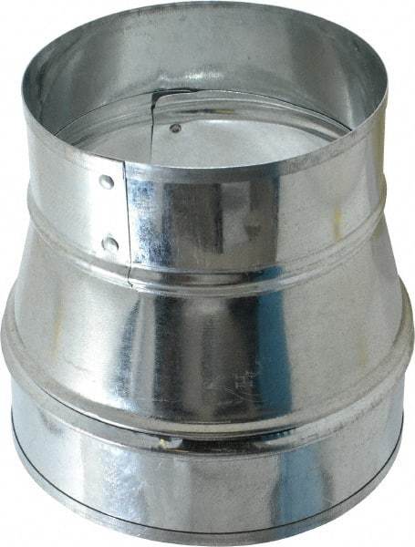 Made in USA - 6" ID Galvanized Duct Tapered Reducer without Crimp - Standard Gage, 20 Piece - Benchmark Tooling