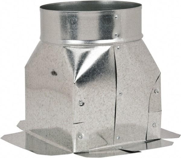 Made in USA - 6" ID Galvanized Duct Top Ceiling Box - 6" Long x 6" Wide, Standard Gage, 25 Piece - Benchmark Tooling