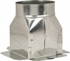 Made in USA - 6" ID Galvanized Duct Top Ceiling Box - 8" Long x 8" Wide, Standard Gage, 20 Piece - Benchmark Tooling