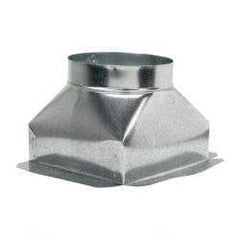 Made in USA - 8" ID Galvanized Duct Top Ceiling Box - 10" Long x 10" Wide x 7-3/4" High, Standard Gage, 12 Piece - Benchmark Tooling