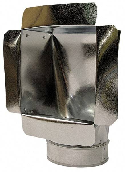 Made in USA - 6" ID Galvanized Duct Side Ceiling Box - 6" Long x 6" Wide, Standard Gage, 20 Piece - Benchmark Tooling