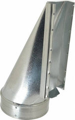 Made in USA - 6" ID Galvanized Duct End Stack Boot - 3-1/4" Long x 10" Wide, Standard Gage, 25 Piece - Benchmark Tooling