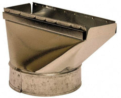 Made in USA - 6" ID Galvanized Duct Straight Stack Boot - 12" Long x 2-1/4" Wide, Standard Gage, 20 Piece - Benchmark Tooling