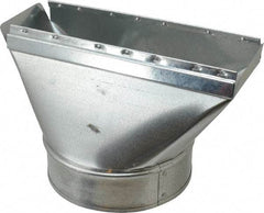 Made in USA - 6" ID Galvanized Duct Straight Stack Boot - 10" Long x 3-1/4" Wide, Standard Gage, 25 Piece - Benchmark Tooling