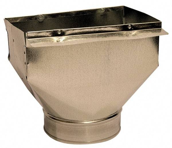 Made in USA - 6" ID Galvanized Duct Register Pan - 12" Long x 6" Wide, Standard Gage, 18 Piece - Benchmark Tooling