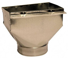 Made in USA - 6" ID Galvanized Duct Register Pan - 10" Long x 6" Wide, Standard Gage, 25 Piece - Benchmark Tooling