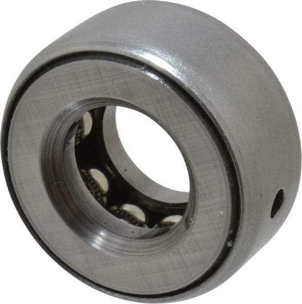 INA Bearing - 9/16" Inside x 1-7/32" Outside Diam, 9/16" Thick, Steel Ball Thrust Bearing - 5,600 Lbs. Static Capacity, 3,850 Max Pressure x Velocity - Benchmark Tooling