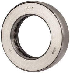 INA Bearing - 2-5/8" Inside x 4.344" Outside Diam, 1" Thick, Steel Ball Thrust Bearing - 49,000 Lbs. Static Capacity, 18,100 Max Pressure x Velocity - Benchmark Tooling