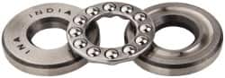 INA Bearing - 1/2" Inside x 1-7/32" Outside Diam, 9/16" Thick, Steel Ball Thrust Bearing - 3,750 Lbs. Static Capacity, 2,330 Max Pressure x Velocity - Benchmark Tooling