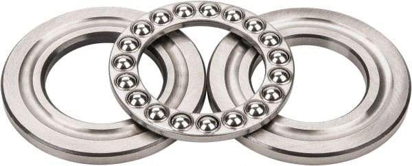 INA Bearing - 1-3/4" Inside x 3-3/32" Outside Diam, 13/16" Thick, Steel Ball Thrust Bearing - 14,000 Lbs. Static Capacity, 6,100 Max Pressure x Velocity - Benchmark Tooling