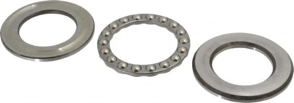 INA Bearing - 2" Inside x 3-11/32" Outside Diam, 13/16" Thick, Steel Ball Thrust Bearing - 22,600 Lbs. Static Capacity, 9,200 Max Pressure x Velocity - Benchmark Tooling