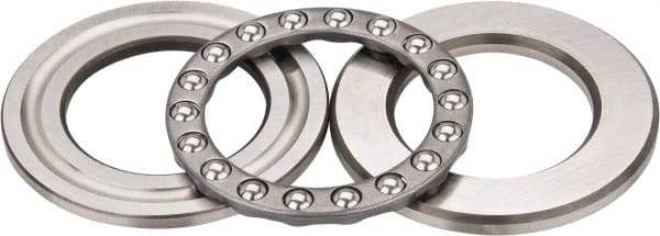 INA Bearing - 2-1/4" Inside x 3-23/32" Outside Diam, 13/16" Thick, Steel Ball Thrust Bearing - 22,600 Lbs. Static Capacity, 9,000 Max Pressure x Velocity - Benchmark Tooling