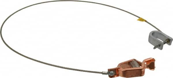 Hubbell Workplace - 19 AWG, 3 Ft., Alligator Clip, C-Clamp, Grounding Cable with Clamps - Noninsulated, Federal Specification A-A-59466-010 - Benchmark Tooling