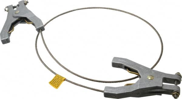 Hubbell Workplace - 19 AWG, 3 Ft., Hand Clamp, Grounding Cable with Clamps - Noninsulated, Includes 2 Hand Clamps - Benchmark Tooling