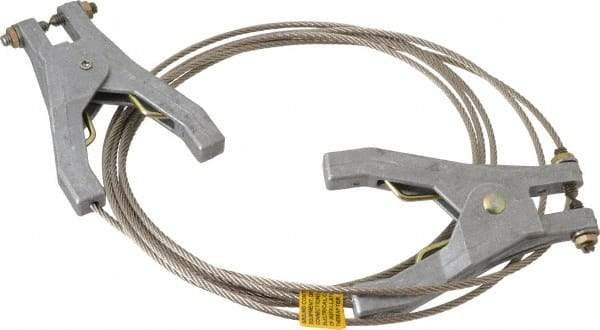 Hubbell Workplace - 19 AWG, 10 Ft., Hand Clamp, Grounding Cable with Clamps - Noninsulated, Includes 2 Hand Clamps - Benchmark Tooling