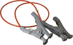 Hubbell Workplace - 19 AWG, 3 Ft., Hand Clamp, Grounding Cable with Clamps - Orange, Includes 2 Hand Clamps - Benchmark Tooling