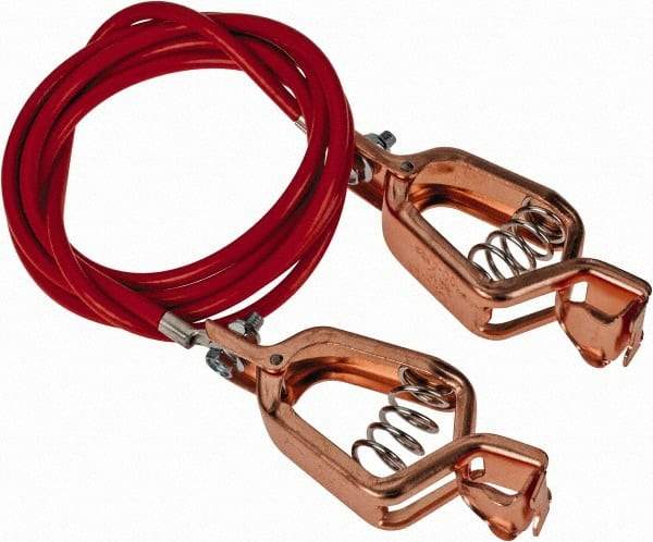 Hubbell Workplace - 19 AWG, 5 Ft., Alligator Clip, Grounding Cable with Clamps - Noninsulated, Includes 2 Alligator Clips, Federal Specification A-A-59466-010 - Benchmark Tooling