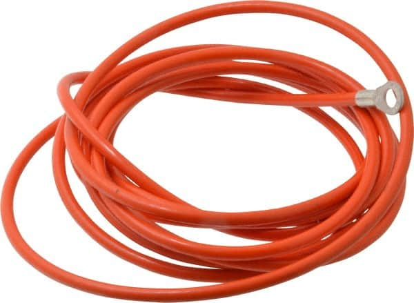 Hubbell Workplace - 19 AWG, 10 Ft., Terminal, Grounding Cable with Clamps - Orange, Includes (2) 1/4 Inch Terminals - Benchmark Tooling