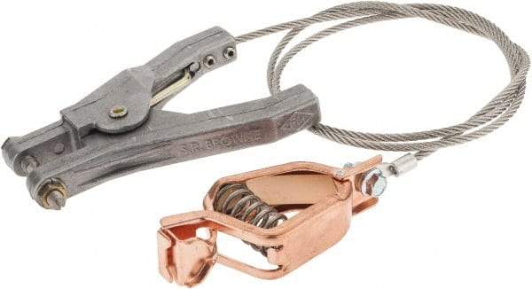 Hubbell Workplace - 19 AWG, 3 Ft., Alligator Clip, Hand Clamp, Grounding Cable with Clamps - Noninsulated, Federal Specification A-A-59466-010 - Benchmark Tooling