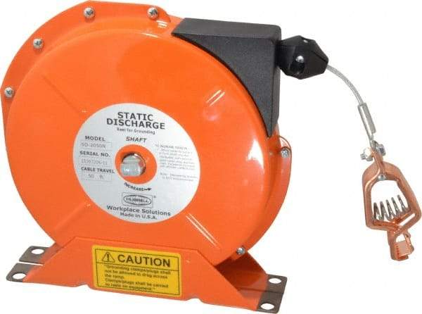 Hubbell Workplace - 1/8 Inch x 50 Ft. Stranded Cable Grounding Reel - Spring Driven Reel - Benchmark Tooling