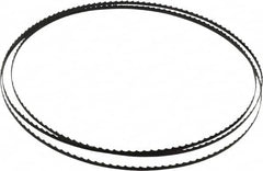 Starrett - 4 TPI, 7' 9-1/2" Long x 1/4" Wide x 0.025" Thick, Welded Band Saw Blade - Carbon Steel, Toothed Edge, Raker Tooth Set, Flexible Back, Contour Cutting - Benchmark Tooling
