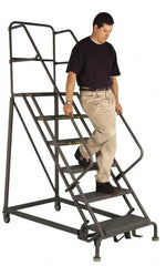 TRI-ARC - 140" 11 Step Ladder - Slope Ladder, 450 Lb Capacity, 110" Platform Height, 34" Base Width x 107" Depth, Perforated Tread - Benchmark Tooling
