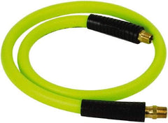 Legacy - 1/2" ID x 0.74" OD 4' Long Lead-In Whip Hose - FNPT x MNPT Swivel Ends, 300 Working psi, 140°, 3/8" Fitting, Green - Benchmark Tooling