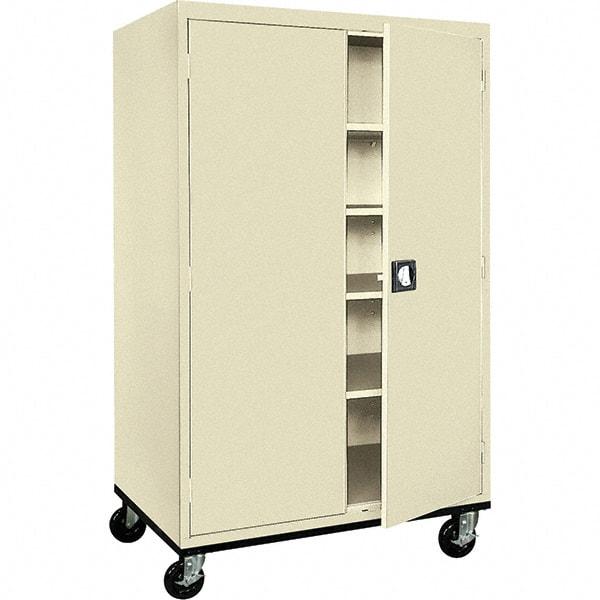 Sandusky Lee - 5 Shelf Mobile Storage Cabinet - Steel, 46" Wide x 24" Deep x 72" High, Putty - Benchmark Tooling