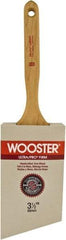 Wooster Brush - 3-1/2" Angled Nylon/Polyester Sash Brush - 3-3/8" Bristle Length, 7.44" Maple Fluted Handle - Benchmark Tooling