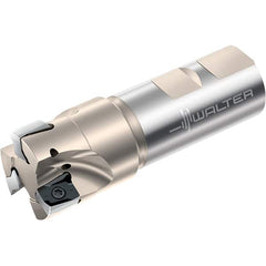 Walter - 40mm Cut Diam, 13mm Max Depth of Cut, 32mm Shank Diam, 110mm OAL, Indexable Square Shoulder End Mill - Multiple Insert Styles, Weldon Shank, 90° Lead Angle, Through Coolant, Series Xtra-tec - Benchmark Tooling