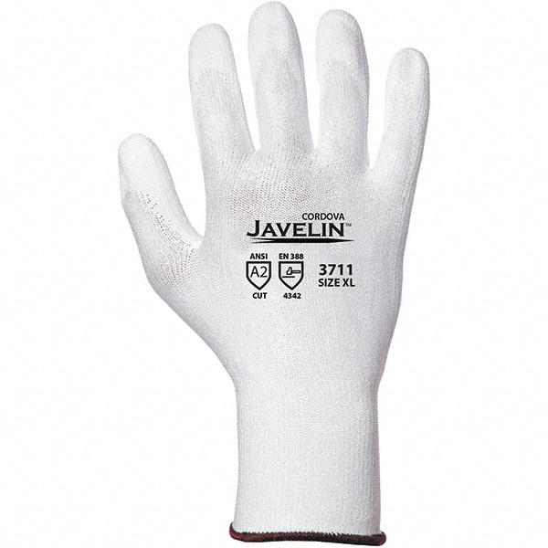 Cordova - Size M, ANSI Cut Lvl A2, Puncture Lvl 2, Abrasion Lvl 4, Cut & Puncture Resistant Gloves - Palm Coated, Salt & Pepper - Benchmark Tooling