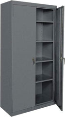 Sandusky Lee - 5 Shelf Locking Storage Cabinet - Steel, 36" Wide x 24" Deep x 78" High, Charcoal Gray - Benchmark Tooling