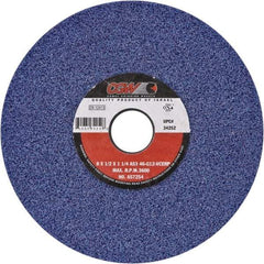 Camel Grinding Wheels - 8" Diam x 1-1/4" Hole x 1/2" Thick, G Hardness, 46 Grit Surface Grinding Wheel - Ceramic, Type 1, Medium Grade, Vitrified Bond, No Recess - Benchmark Tooling