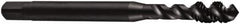 DORMER - M8x1.00 Metric Fine 3 Flute 6H Bottoming Spiral Flute Tap - Cobalt, Oxide Finish, 72mm OAL, Right Hand Flute, Right Hand Thread, Series E013 - Exact Industrial Supply