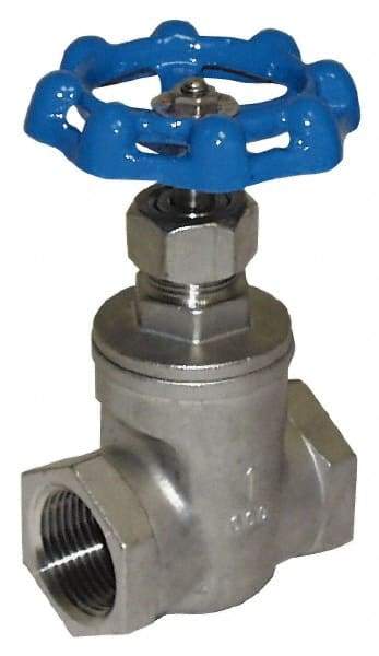 Legend Valve - 2" Pipe, Threaded Stainless Steel Solid Wedge Stem Gate Valve - 600 WOG, 125 WSP, Bolted Bonnet - Benchmark Tooling