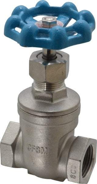 Legend Valve - 3/4" Pipe, Threaded Stainless Steel Solid Wedge Stem Gate Valve - 600 WOG, 125 WSP - Benchmark Tooling