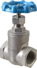 Legend Valve - 1" Pipe, Threaded Stainless Steel Solid Wedge Stem Gate Valve - 600 WOG, 125 WSP - Benchmark Tooling