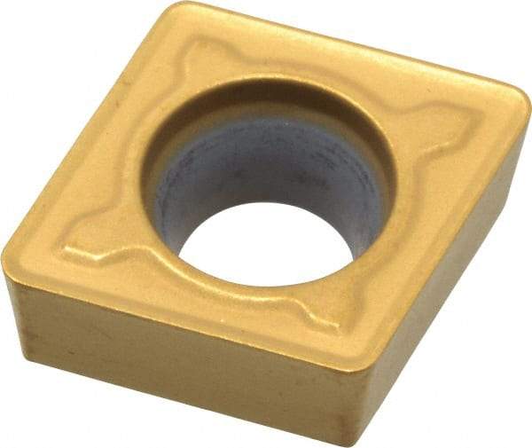 Kennametal - CCMT32.52 MF Grade KC730 Carbide Turning Insert - TiN Finish, 80° Diamond, 3/8" Inscr Circle, 5/32" Thick, 1/32" Corner Radius - Benchmark Tooling