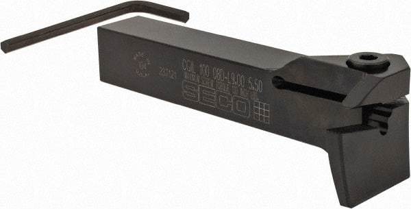 Seco - CGI, External, Left Hand, 1" Max Depth of Cut, 8mm Min Groove Width, Indexable Grooving Tool Holder - LC.. 3008.. Insert Compatibility, 1" Shank Height, 1" Shank Width, 6" OAL - Benchmark Tooling