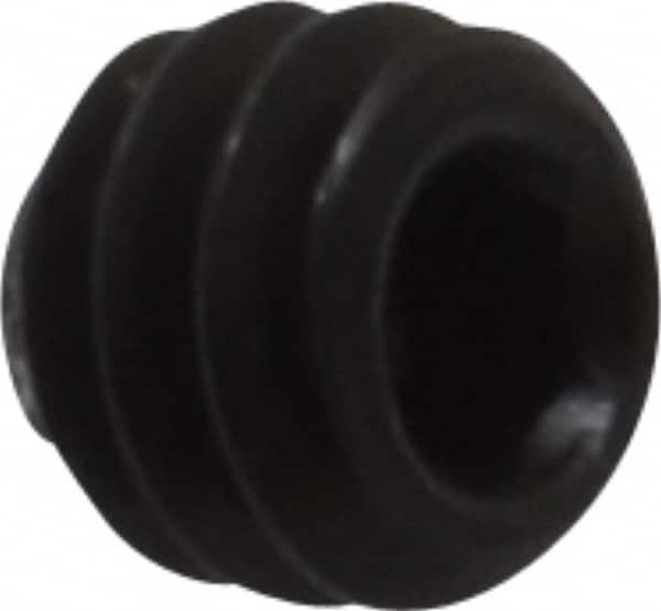 Value Collection - #6-32 UNC, 1/8" OAL, Knurled Cup Point Set Screw - Grade 8 Alloy Steel, 1/16" Key - Benchmark Tooling