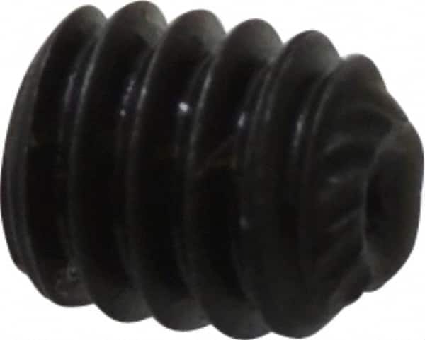 Value Collection - #8-32 UNC, 3/16" OAL, Knurled Cup Point Set Screw - Grade 8 Alloy Steel, 5/64" Key - Benchmark Tooling