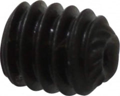 Value Collection - #8-32 UNC, 3/16" OAL, Knurled Cup Point Set Screw - Grade 8 Alloy Steel, 5/64" Key - Benchmark Tooling