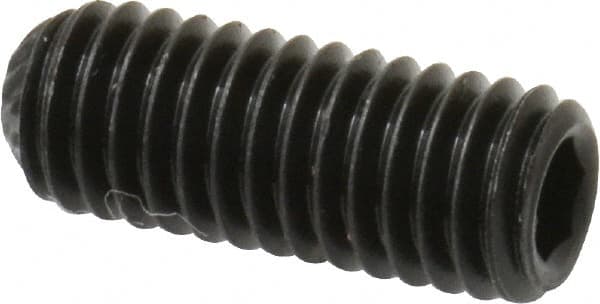 Value Collection - #10-32 UNF, 1/2" OAL, Knurled Cup Point Set Screw - Grade 8 Alloy Steel, 3/32" Key - Benchmark Tooling