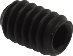 Value Collection - 1/4-20 UNC, 3/8" OAL, Knurled Cup Point Set Screw - Grade 8 Alloy Steel, 1/8" Key - Benchmark Tooling