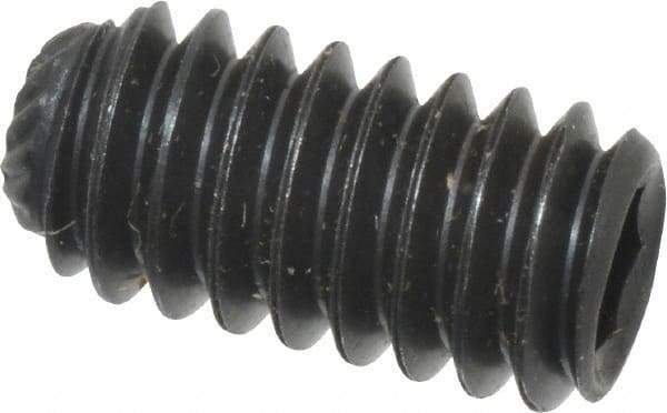 Value Collection - 1/4-20 UNC, 1/2" OAL, Knurled Cup Point Set Screw - Grade 8 Alloy Steel, 1/8" Key - Benchmark Tooling