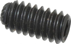 Value Collection - 1/4-20 UNC, 1/2" OAL, Knurled Cup Point Set Screw - Grade 8 Alloy Steel, 1/8" Key - Benchmark Tooling