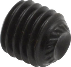Value Collection - 1/4-28 UNF, 1/4" OAL, Knurled Cup Point Set Screw - Grade 8 Alloy Steel, 1/8" Key - Benchmark Tooling