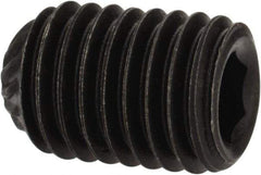 Value Collection - 1/4-28 UNF, 3/8" OAL, Knurled Cup Point Set Screw - Grade 8 Alloy Steel, 1/8" Key - Benchmark Tooling