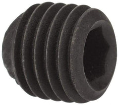 Value Collection - 5/16-24 UNF, 5/16" OAL, Knurled Cup Point Set Screw - Grade 8 Alloy Steel, 5/32" Key - Benchmark Tooling