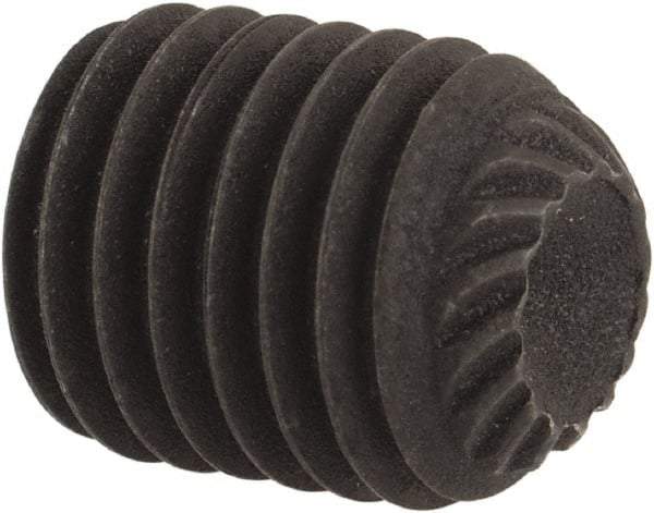 Value Collection - 5/16-24 UNF, 3/8" OAL, Knurled Cup Point Set Screw - Grade 8 Alloy Steel, 5/32" Key - Benchmark Tooling